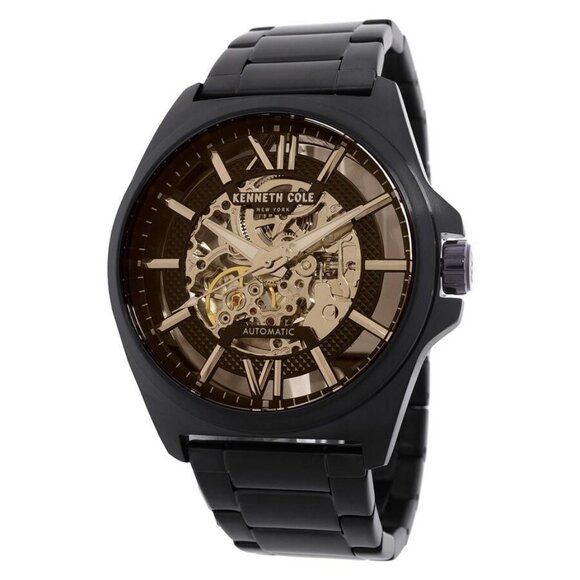 NWT Authentic Kenneth Cole New York Automatic Skeleton Dial Men's Watch - Picture 1 of 3